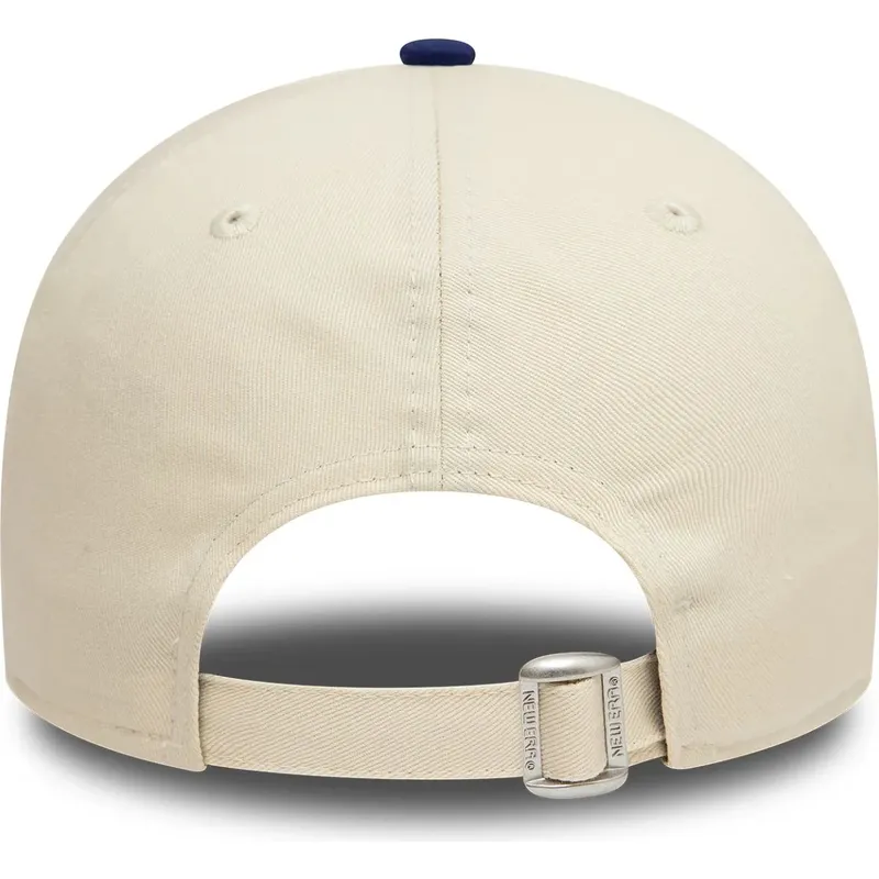 buet-beige-og-bla-justerbar-9forty-colour-block-kasket-fra-los-angeles-dodgers-mlb-fra-new-era