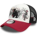 gorra-trucker-hvid-sort-og-rod-9forty-a-frame-graphic-af-los-angeles-dodgers-mlb-dragon-fra-new-era