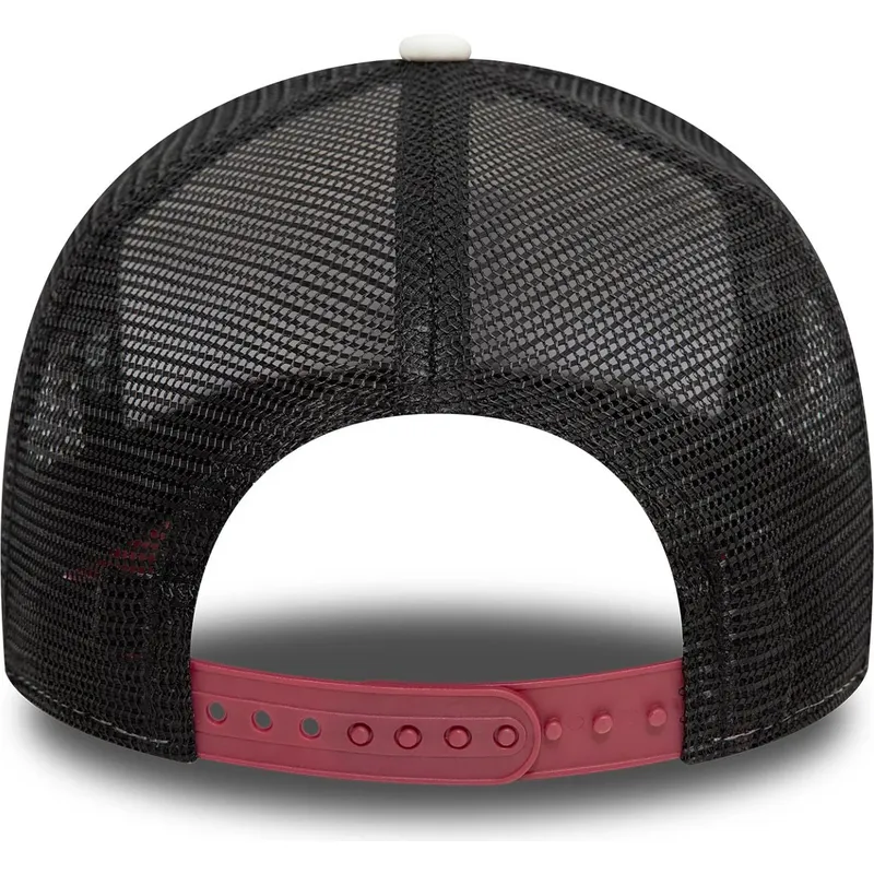 hvid-sort-og-rod-trucker-kasket-9forty-a-frame-graphic-fra-los-angeles-dodgers-mlb-dragon-fra-new-era