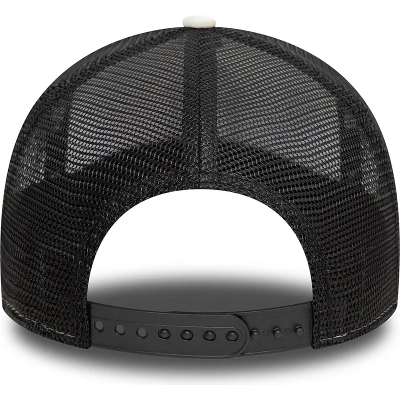 hvid-og-sort-trucker-kasket-9forty-a-frame-graphic-fra-new-york-yankees-mlb-fra-new-era