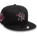 sort-flad-snapback-kasket-med-grat-logo-9fifty-icon-af-new-york-yankees-mlb-snake-fra-new-era
