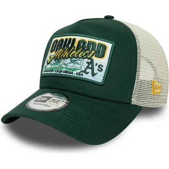 Grøn trucker kasket 9FORTY A Frame Patch fra Oakland Athletics MLB af New Era