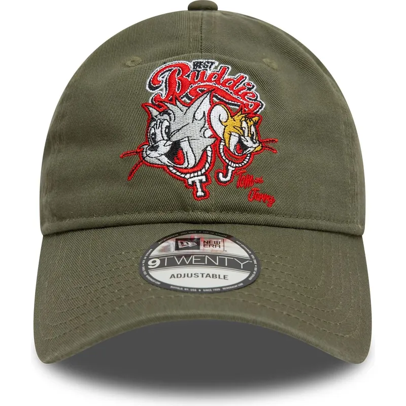 gron-justerbar-kurvet-kasket-9twenty-tom-og-jerry-looney-tunes-fra-new-era