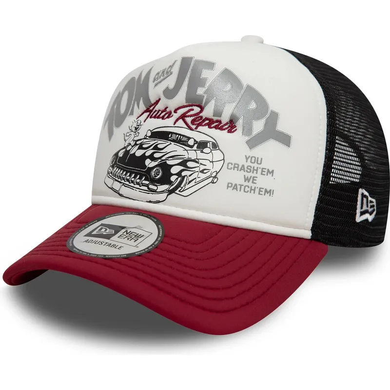 multifarvet-trucker-kasket-9forty-a-frame-tom-og-jerry-looney-tunes-fra-new-era