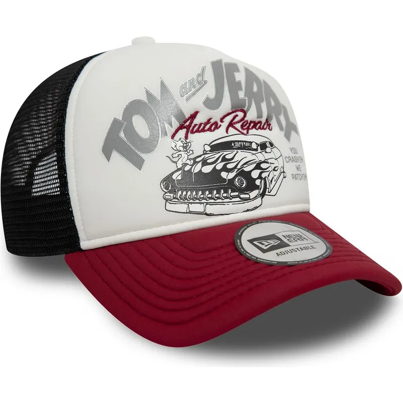 multifarvet-trucker-kasket-9forty-a-frame-tom-og-jerry-looney-tunes-fra-new-era