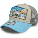 beige-og-bla-9forty-a-frame-license-plate-trucker-kasket-fra-cabo-cities-and-beaches-af-new-era