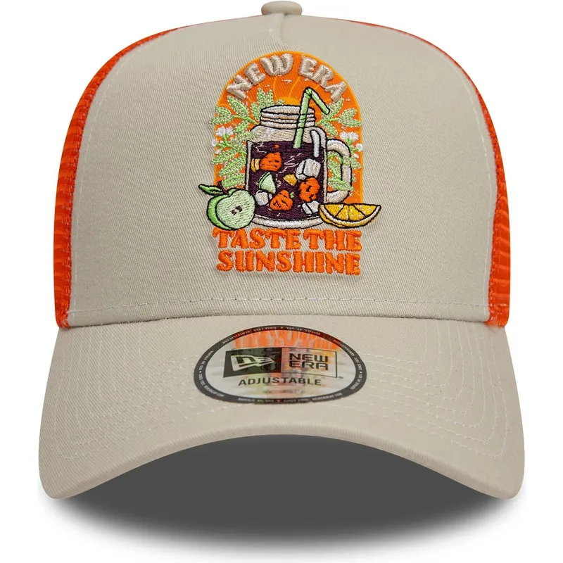new-era-taste-the-sunshine-9forty-a-frame-summer-patch-beige-og-orange-trucker-kasket