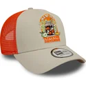 gorra-trucker-beige-og-orange-9forty-a-frame-summer-patch-fra-taste-the-sunshine-fra-new-era