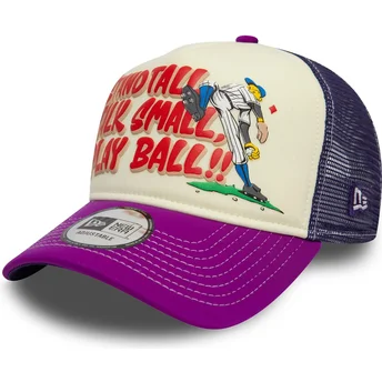 Beige og violet 9FORTY A Frame Graphic Gorra trucker fra Stand Tall Talk Small Play Ball fra New Era