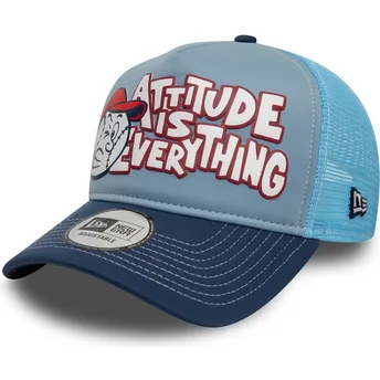 Blå Trucker Kasket 9FORTY A Frame Graphic fra Attitude Is Everything af New Era