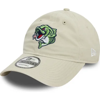 Justerbar beige kurvet 9TWENTY kasket fra Gwinnett Stripers MiLB af New Era