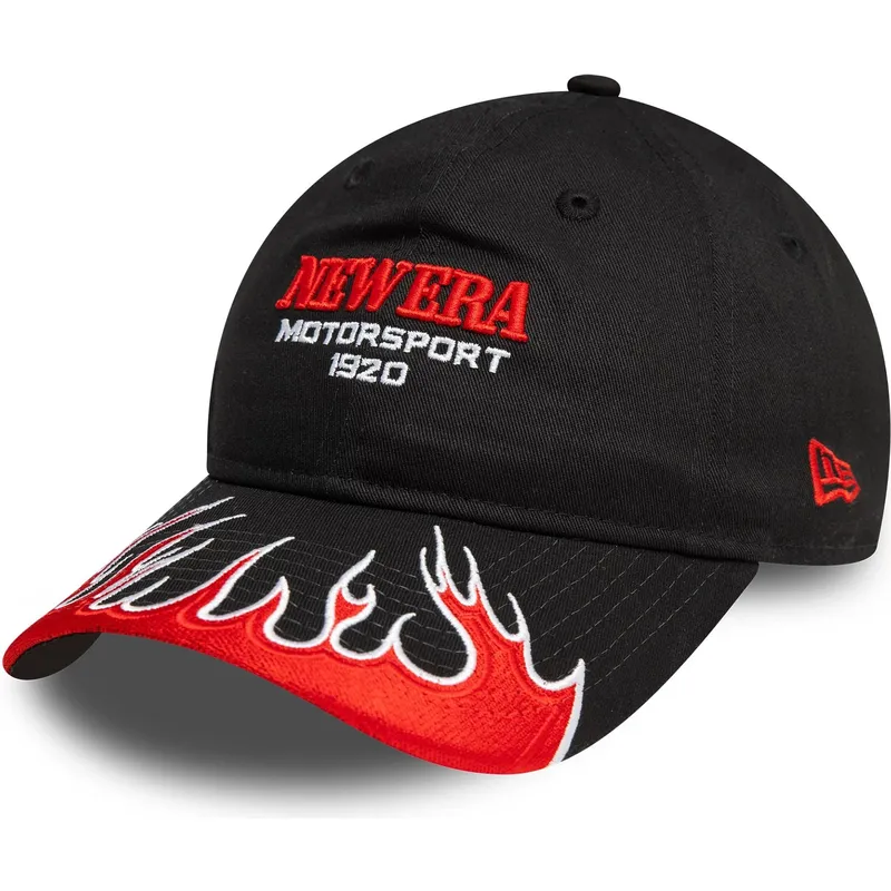 buet-sort-justerbar-kasket-til-kvinder-9twenty-flame-visor-fra-new-era