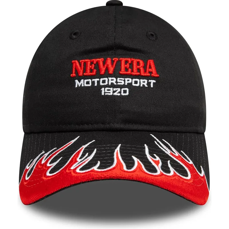 buet-sort-justerbar-kasket-til-kvinder-9twenty-flame-visor-fra-new-era