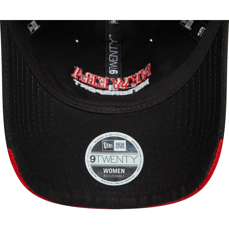 buet-sort-justerbar-kasket-til-kvinder-9twenty-flame-visor-fra-new-era