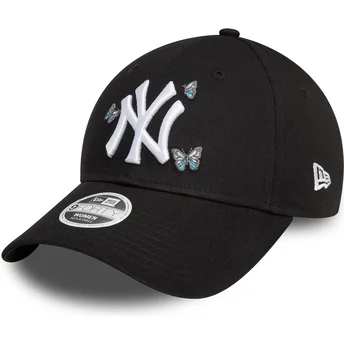 Justerbar sort kurvet kasket til kvinder 9TWENTY Icon Butterflies fra New York Yankees MLB af New Era