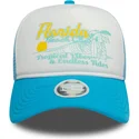 9forty-a-frame-foam-hvid-og-bla-trucker-kasket-til-kvinder-fra-florida-beach-cities-and-beaches-af-new-era