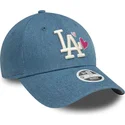 los-angeles-dodgers-mlb-new-era-9forty-denim-icon-heart-justerbar-bla-kvindehat