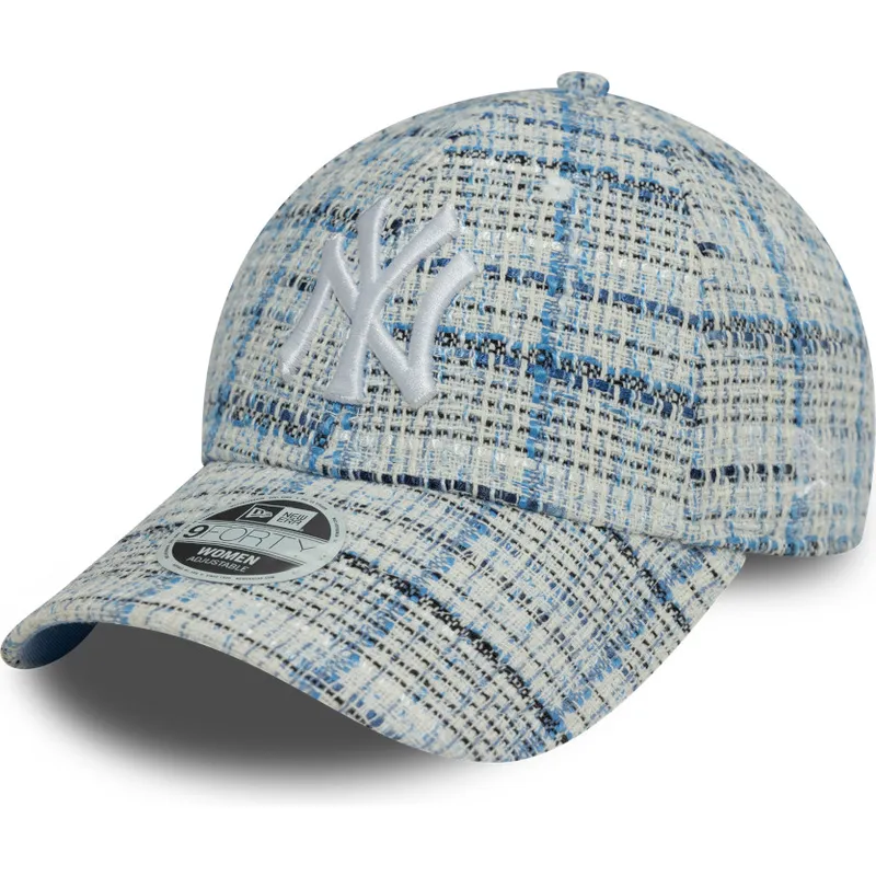 buet-bla-justerbar-kasket-til-kvinder-9forty-tweed-fra-new-york-yankees-mlb-fra-new-era