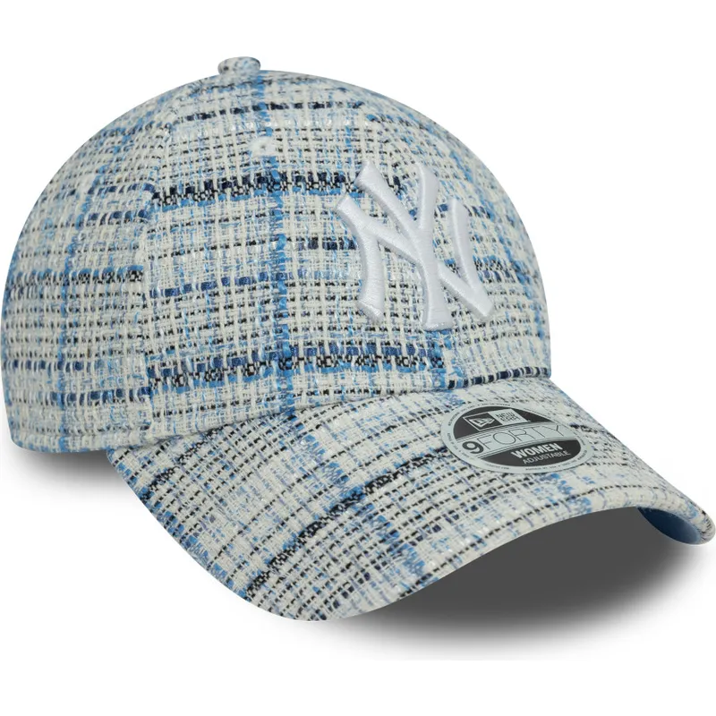 buet-bla-justerbar-kasket-til-kvinder-9forty-tweed-fra-new-york-yankees-mlb-fra-new-era