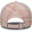 new-york-yankees-mlb-new-era-9forty-tweed-justerbar-pink-kurvet-kasket-til-kvinder-med-pink-logo