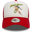 hvid-og-rod-trucker-kasket-til-dreng-9forty-a-frame-med-wonder-woman-dc-comics-fra-new-era