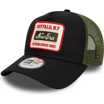 New Era 9FORTY A Frame Patch sort og grøn trucker kasket