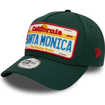 Grøn krummet snapback 9FORTY A Frame License Plate fra Santa Monica Byer og Strande af New Era