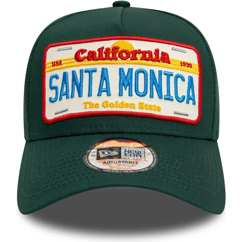 gron-curved-snapback-kasket-9forty-a-frame-license-plate-fra-santa-monica-byer-og-strande-fra-new-era