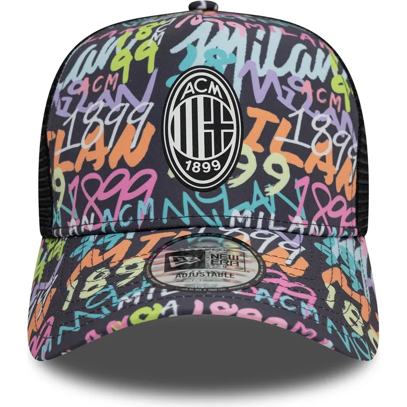 flerfarvede-trucker-kasket-9forty-a-frame-grafiti-all-over-print-fra-ac-milan-serie-a-fra-new-era