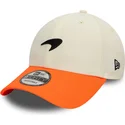 justerbar-hvid-og-orange-buet-kasket-9forty-contrast-visor-fra-mclaren-racing-formula-1-fra-new-era