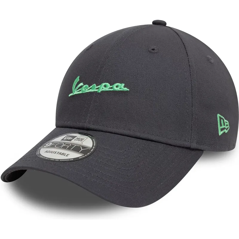 gra-justerbar-curved-cap-med-gront-logo-9forty-side-print-fra-vespa-piaggio-fra-new-era