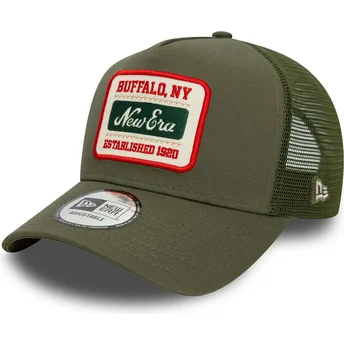 Grøn trucker kasket 9FORTY A Frame Patch fra New Era