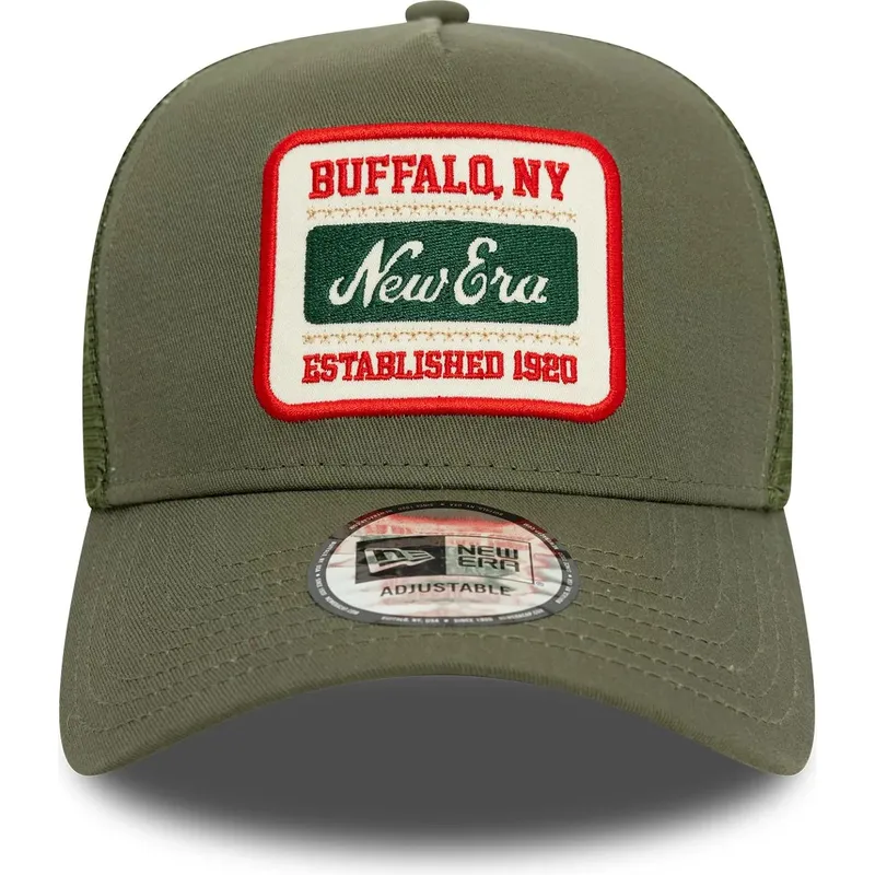 gron-trucker-kasket-9forty-a-frame-patch-fra-new-era