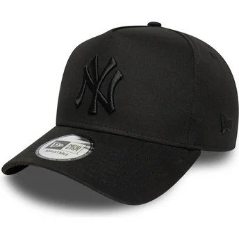 Sort krum kasket snapback med sort E Frame League Essential logo fra New York Yankees MLB af New Era