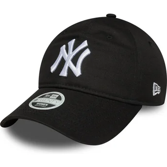Buet sort justerbar kasket til kvinder 9TWENTY League Essential fra New York Yankees MLB fra New Era