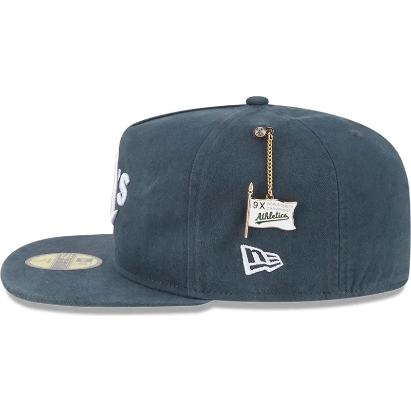 gron-fitted-59fifty-a-frame-championship-side-flag-flad-kasket-fra-oakland-athletics-mlb-af-new-era