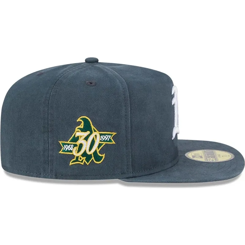 gron-fitted-59fifty-a-frame-championship-side-flag-flad-kasket-fra-oakland-athletics-mlb-af-new-era