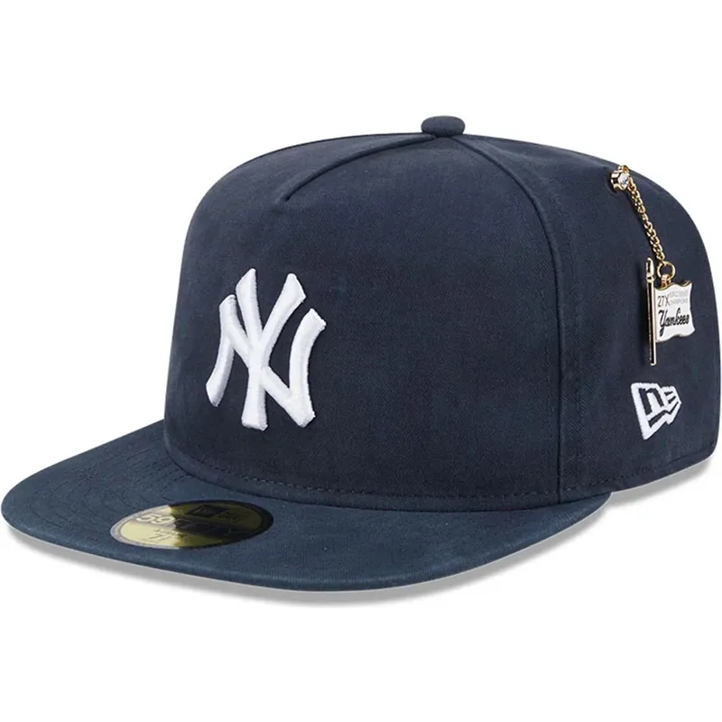 flad-marinebla-tilpasset-59fifty-a-frame-championship-side-flag-kasket-fra-new-york-yankees-mlb-af-new-era