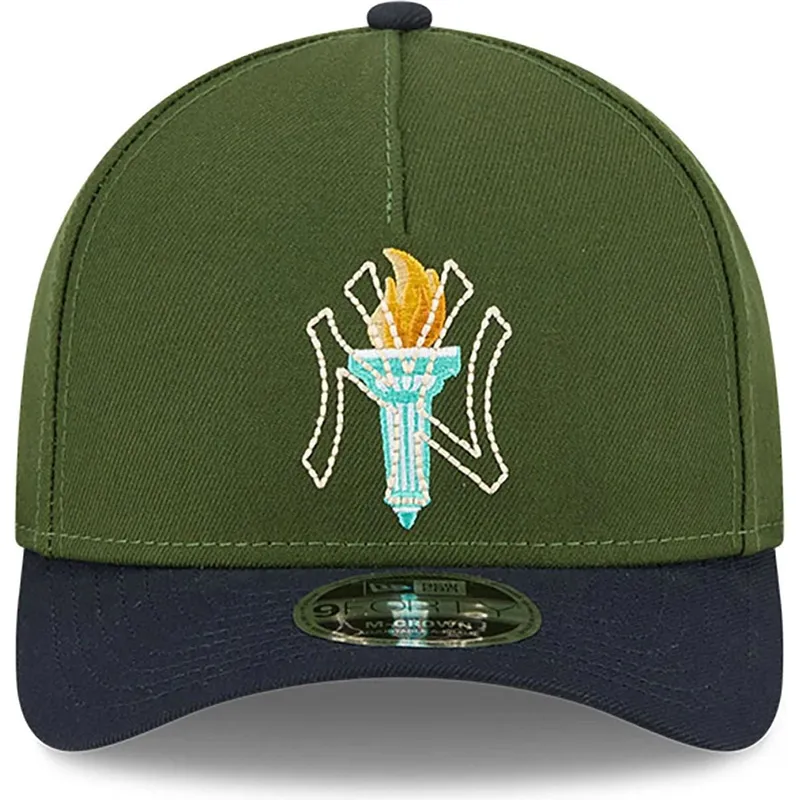 gron-og-marinebla-buet-kasket-snapback-9forty-m-crown-city-feature-fra-new-york-yankees-mlb-fra-new-era