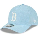 lysebla-snapback-kasket-med-buet-skygge-9forty-m-crown-a-frame-cotton-weave-fra-boston-red-sox-mlb-fra-new-era