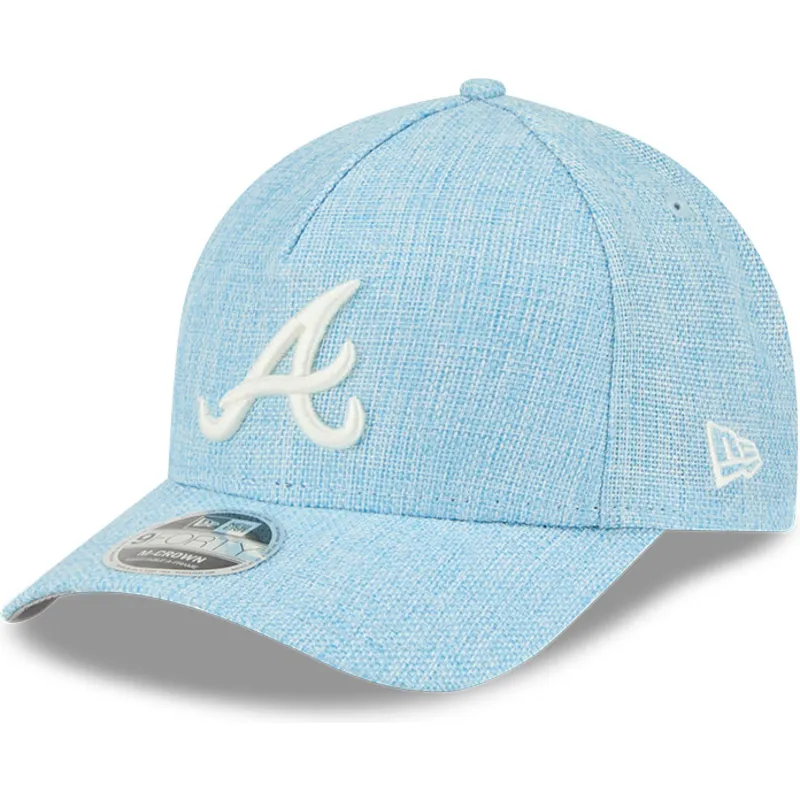 lysebla-snapback-kasket-med-buet-skygge-9forty-m-crown-a-frame-cotton-weave-fra-atlanta-braves-mlb-fra-new-era