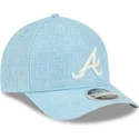 lysebla-snapback-kasket-med-buet-skygge-9forty-m-crown-a-frame-cotton-weave-fra-atlanta-braves-mlb-fra-new-era