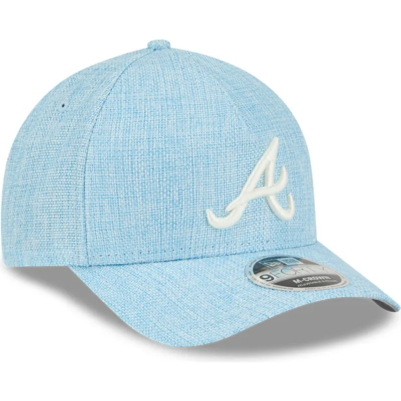 lysebla-snapback-kasket-med-buet-skygge-9forty-m-crown-a-frame-cotton-weave-fra-atlanta-braves-mlb-fra-new-era