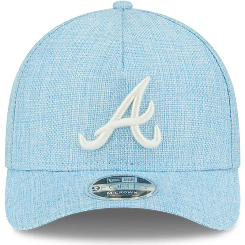 lysebla-snapback-kasket-med-buet-skygge-9forty-m-crown-a-frame-cotton-weave-fra-atlanta-braves-mlb-fra-new-era
