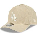 beige-buet-snapback-kasket-9forty-m-crown-a-frame-cotton-weave-fra-los-angeles-dodgers-mlb-fra-new-era