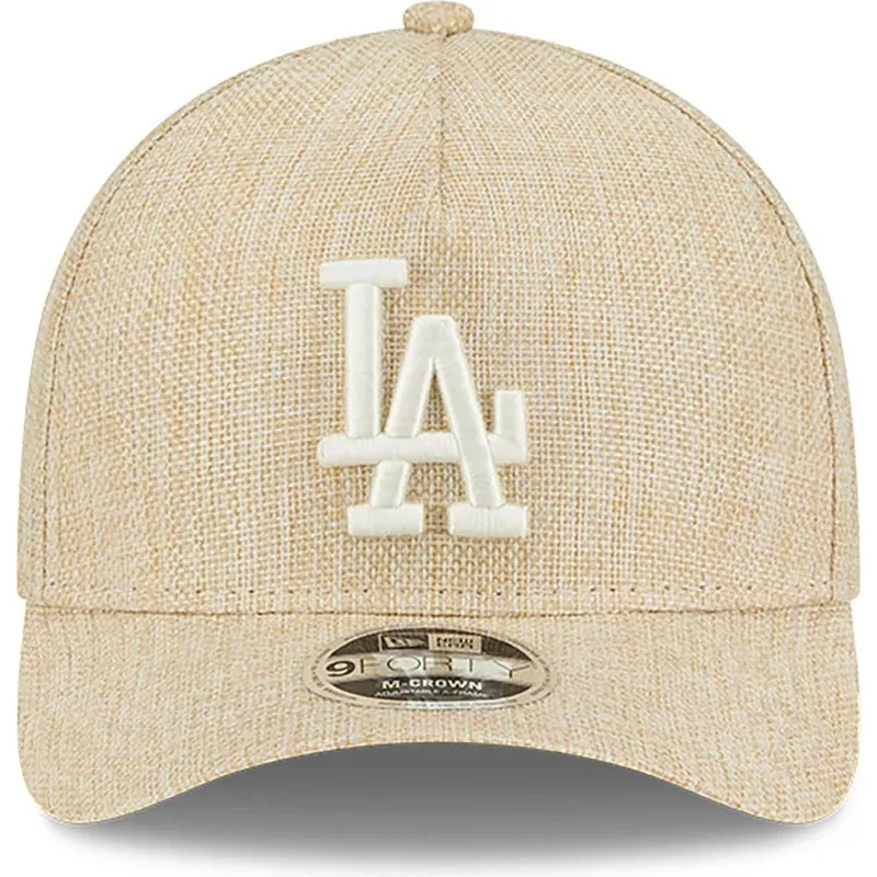 beige-buet-snapback-kasket-9forty-m-crown-a-frame-cotton-weave-fra-los-angeles-dodgers-mlb-fra-new-era