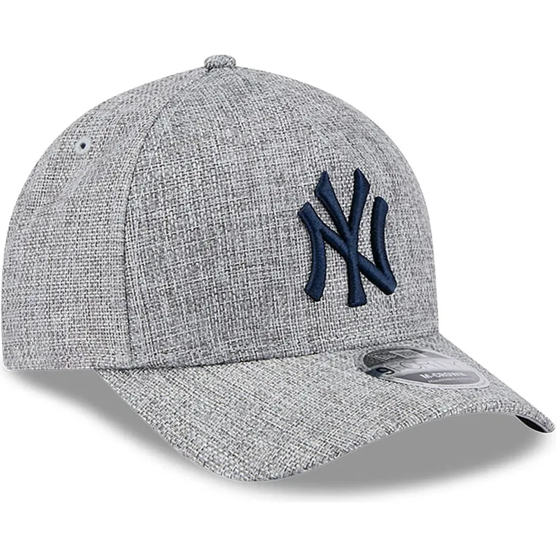 gra-curved-snapback-kasket-med-marineblat-logo-9forty-m-crown-a-frame-cotton-weave-fra-new-york-yankees-mlb-fra-new-era