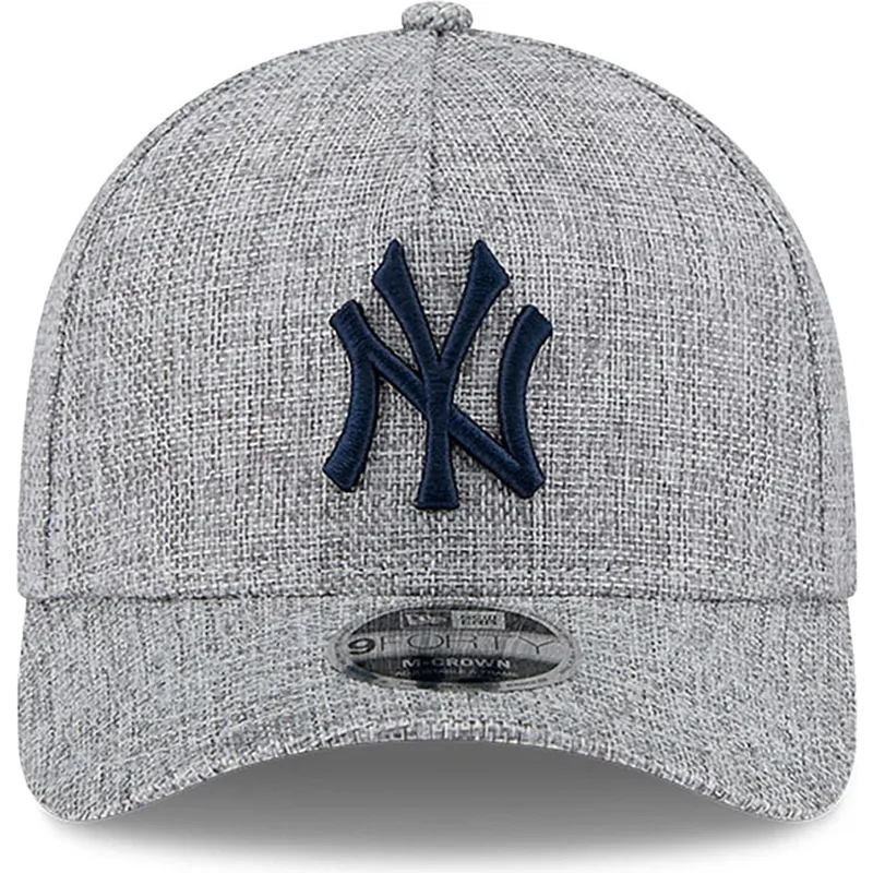 gra-curved-snapback-kasket-med-marineblat-logo-9forty-m-crown-a-frame-cotton-weave-fra-new-york-yankees-mlb-fra-new-era