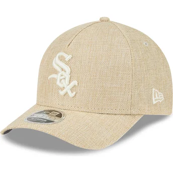 Beige kurvet snapback 9FORTY M-Crown A Frame Cotton Weave fra Chicago White Sox MLB af New Era