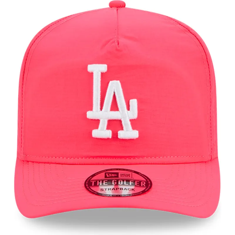 lyserod-justerbar-buet-kasket-golfer-everyday-nylon-fra-los-angeles-dodgers-mlb-fra-new-era